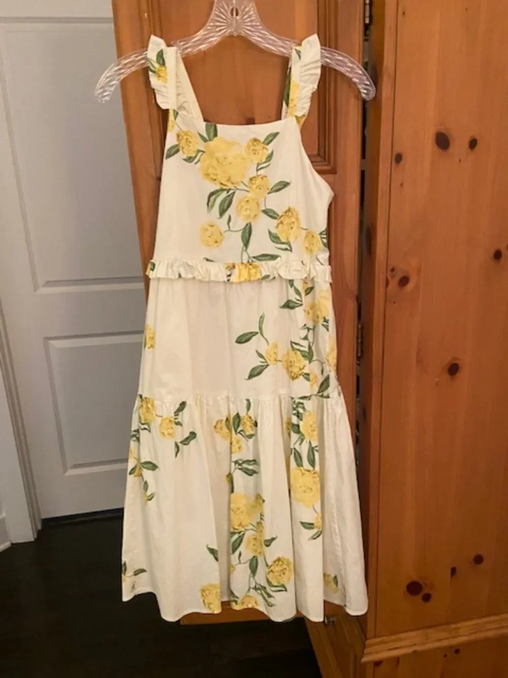 GB Girls Floral Yellow and Ivory Dress Size 12